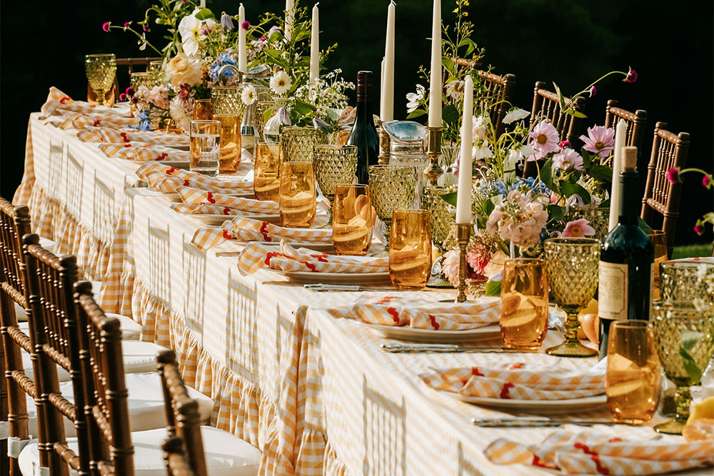 Sea and Silk Events - Ottawa Wedding Planning and Design - Earth Toned Summer Wedding Reception Table Natural Maximalist